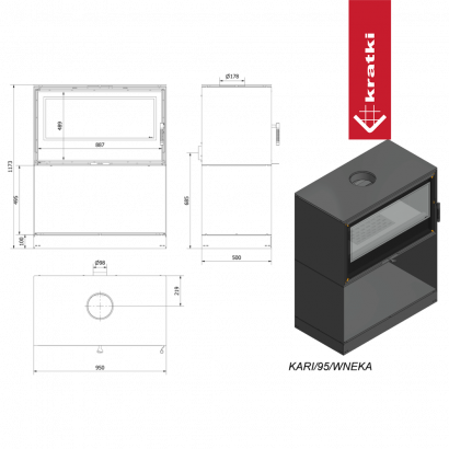 Печь Kratki PRO KARI 95/W