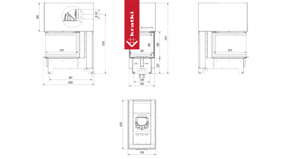 Топка Kratki PRO NBU 11 три стекла, гильотина