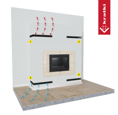 Решётка Kratki Luft 600х400х120 45S угловая левая черная
