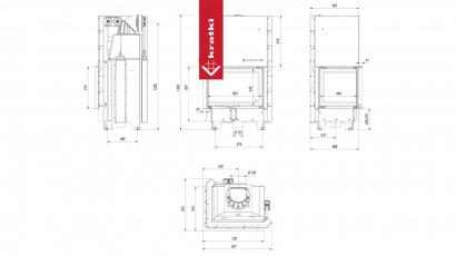 Топка Kratki PRO MBZ/L/BS/G угловое стекло слева, гильотина