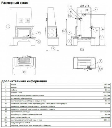 Печь ABX LAPONIE II P (TO 10кВт в воду)