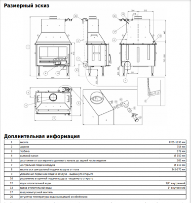 Топка ABX Oxford 10 с теплообменником