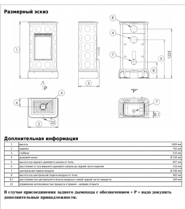 Печь ABX KALEDONIE EXclusive низкая
