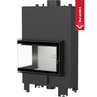 Топка с теплообменником Kratki PRO MBM/PW/10/L/BS/W угловое стекло слева