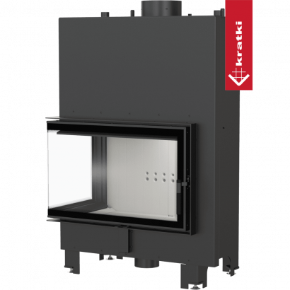 Топка с теплообменником Kratki PRO MBO/PW/15/L/BS/W угловое стекло слева