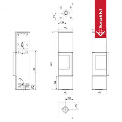Печь Kratki PRO REN/L/L