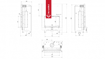 Топка с теплообенником Kratki PRO MBA/PW/17/G/W гильотина
