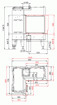 Топка BeF FLAT V6L, внутренний угол, гильотина,рамка черная