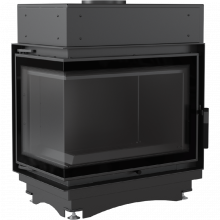 Топка с водяным контуром Maja/PW/BL/12/BS/W/DECO, Г - образное стекло слева, змеевик