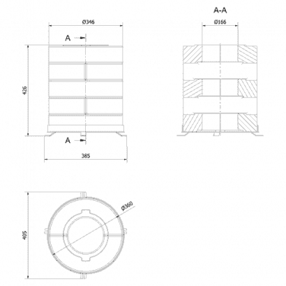 Комплект бетонных теплоаккумулирующих дисков d-150мм (10 шт., 5 слоев, V2)