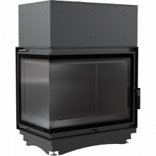 Топка с водяным контуром Amelia/PW/BL/24/BS/W/DECO, Г-образное стекло слева, змеевик