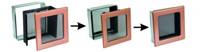 17х30 черная/медь пористая с жалюзи
